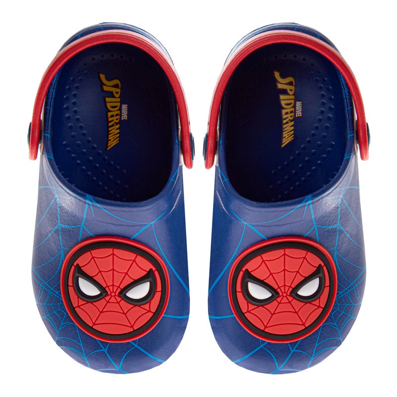 Josmo Kids Spiderman Clog Sandal Waterproof Slip-On Slides for Boys - Spidey Closed Toe Clogs with Backstrap - Navy Red (Size 5-6 Toddler) - Image 1