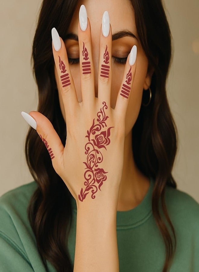 ORDERSHOCK Traditional Heritage Mehndi Stencil Sticker Art For New Trend - Image 4