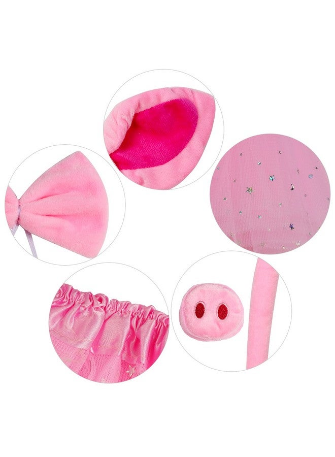 Jmkcoz Animal Fancy Costume Set Pink Pig Ears Headband Nose Tail Bow Tie Tutu Skirt For Halloween Cosplay Dress Up Party - Image 4