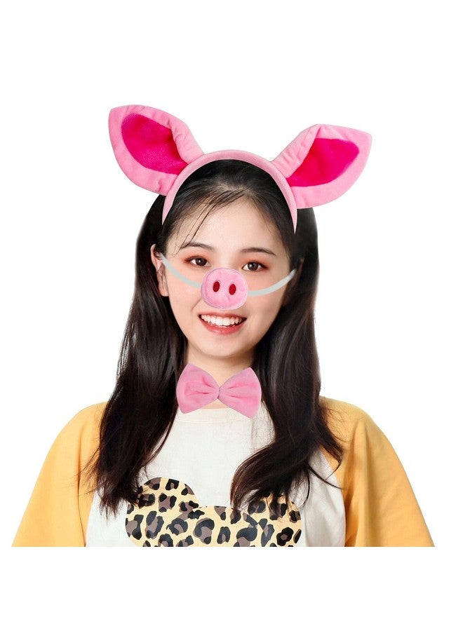 Jmkcoz Animal Fancy Costume Set Pink Pig Ears Headband Nose Tail Bow Tie Tutu Skirt For Halloween Cosplay Dress Up Party - Image 5