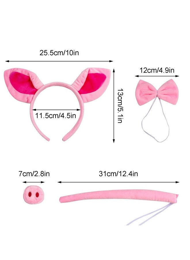Jmkcoz Animal Fancy Costume Set Pink Pig Ears Headband Nose Tail Bow Tie Tutu Skirt For Halloween Cosplay Dress Up Party - Image 2