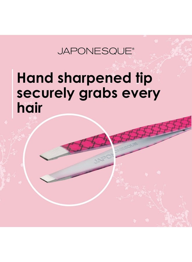 جابونيسك ملقط ياباني ناعم الملمس مع أطراف دقيقة الصنع ومبراة يدويًا لتشكيل وتحديد الحواجب، يتضمن حقيبة تخزين واقية - Image 5