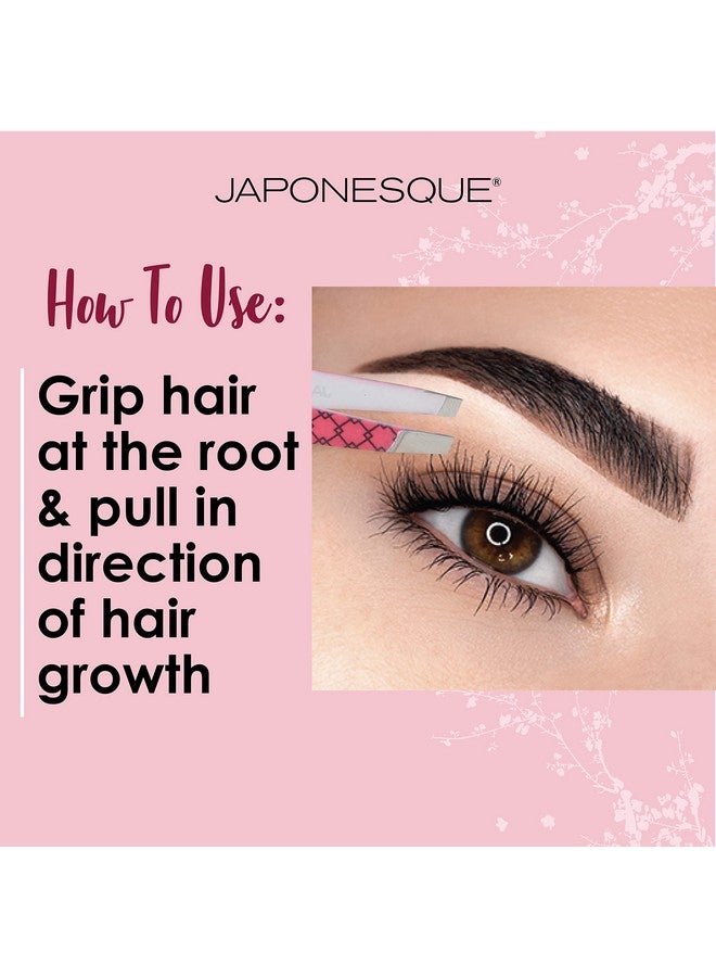 جابونيسك ملقط ياباني ناعم الملمس مع أطراف دقيقة الصنع ومبراة يدويًا لتشكيل وتحديد الحواجب، يتضمن حقيبة تخزين واقية - Image 2