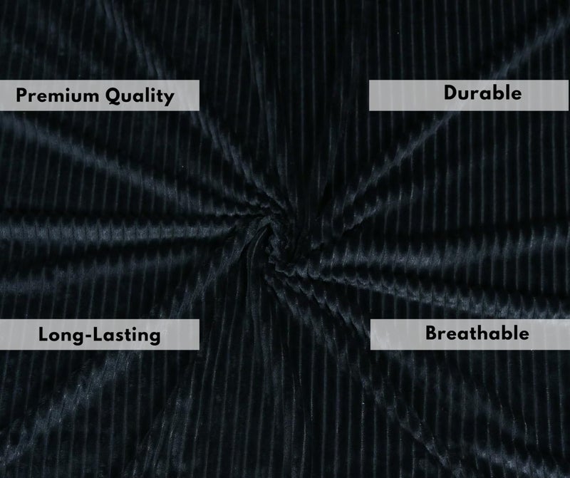 RD TREND 190 GSM Flannel Warm Bedsheets for Winter Double Flat Size (90 x 100 Inches) with 2 Pillow Cover Size (18x28 Inches) Color-Black, Striped - Image 3