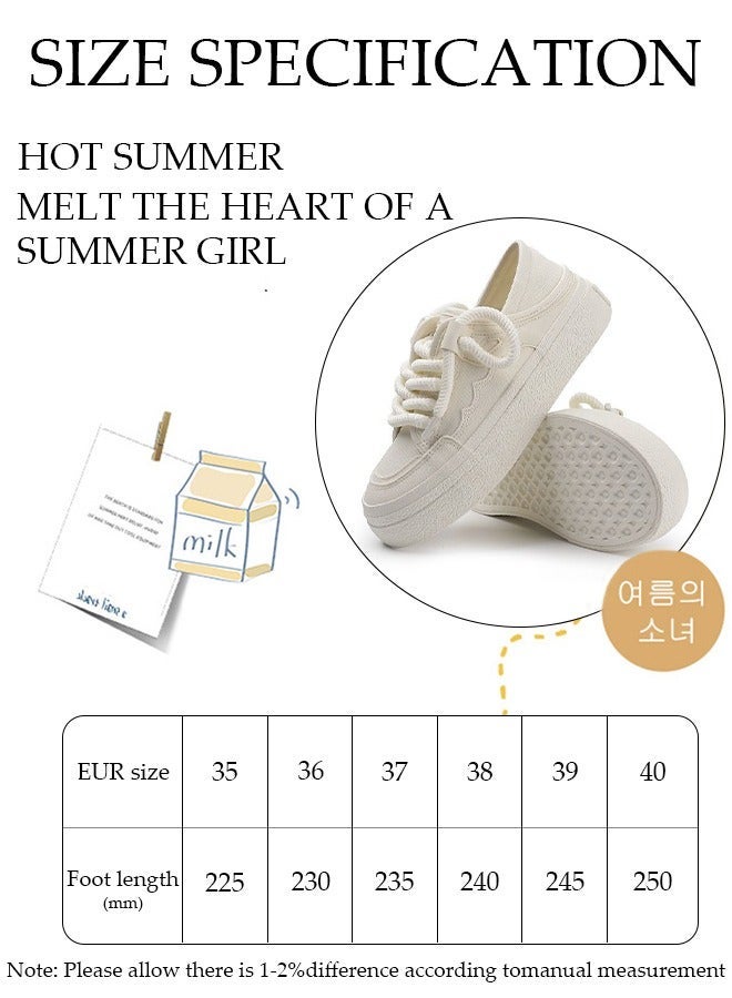 DUNISO Women's Platform Sneakers Low Top Walking Shoes for Lady Comfortable Lace Up Fashion Casual Canvas Shoes for Indoor Outdoor Travel Work - Image 4