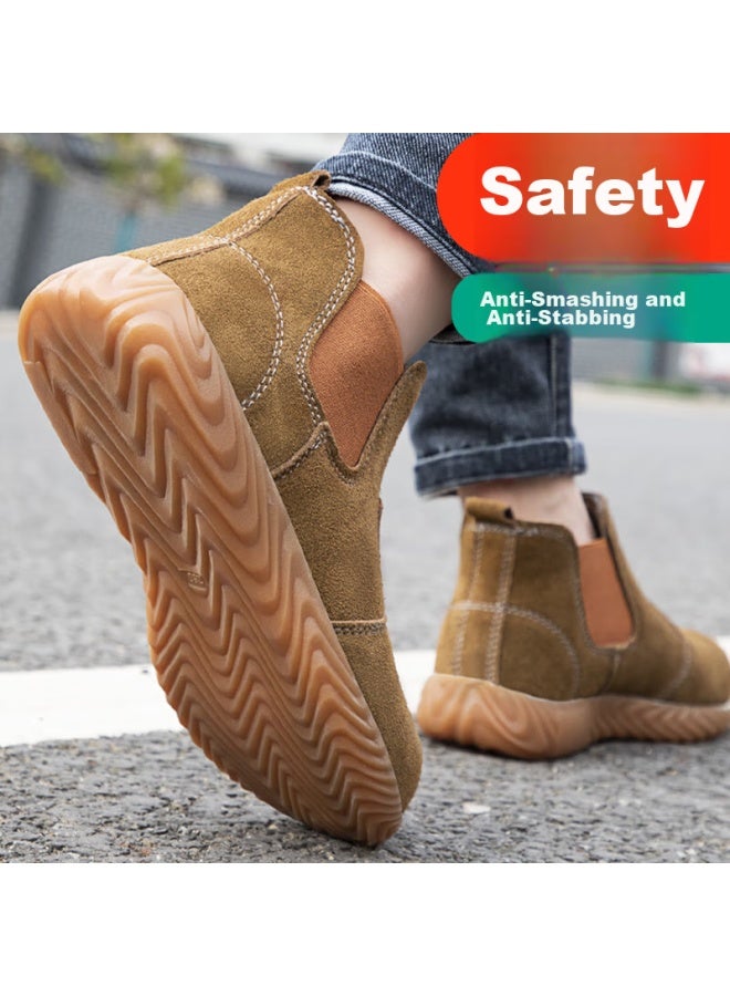 JUNBU Junbu Safety Shoes For Men, High-top Welding Steel Toe Cap, Anti-smashing, Anti-puncture, Wear-resistant, Comfortable, Protective Work Functional Shoes 1061l Size 40  - Image 5
