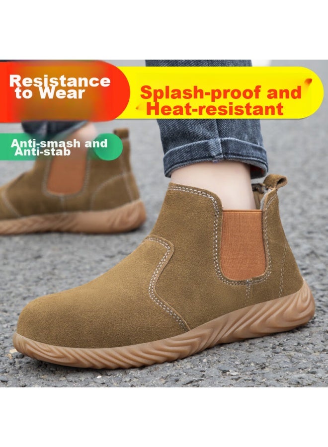 JUNBU Junbu Safety Shoes For Men, High-top Welding Steel Toe Cap, Anti-smashing, Anti-puncture, Wear-resistant, Comfortable, Protective Work Functional Shoes 1061l Size 40  - Image 2