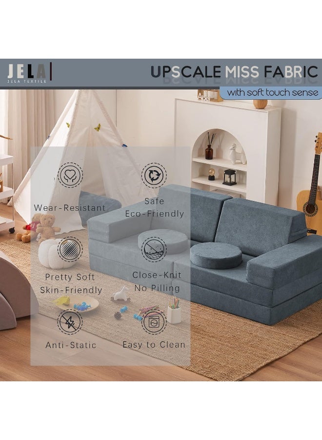 jela jela Kids Couch 10PCS Luxury, Floor Couch Floor Sofa Modular Furniture for Adults, Playhouse Play Set for Toddlers Babies, Modular Foam Play Couch Indoor Outdoor  - Image 5
