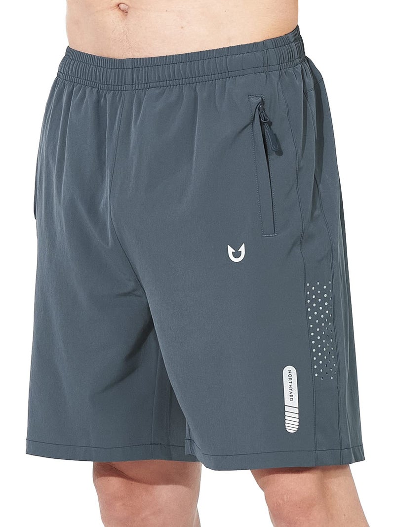 NORTHYARD Men's Athletic Running Shorts Gym Workout Shorts 7"/ 9"/ 5" Quick Dry Lightweight Sports Basketball Exercise Tennis Exercise COOLGREY L - Image 1