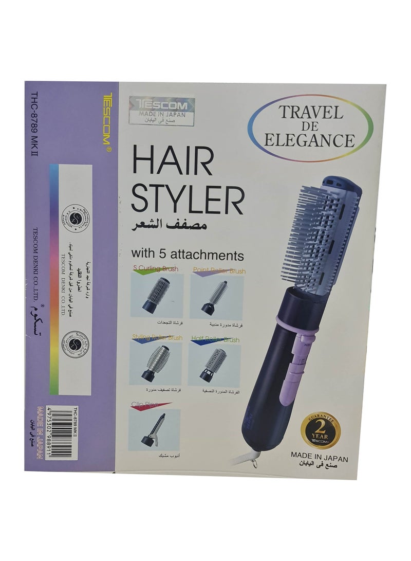 تيسكوم مصفف ومجفف شعر استشوار طقم 5 قطع - تيسكوم صنع في اليابان - Image 2