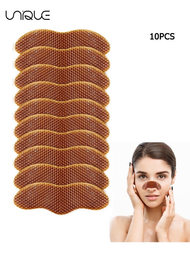 Unique 10 Pcs Nose Breathing Strip Nasal Strips for Snoring, Nose Strips for Breathing, Reduce Snoring - Relieve Nasal Congestion Caused by Colds and Allergies (Brown) - Image 1