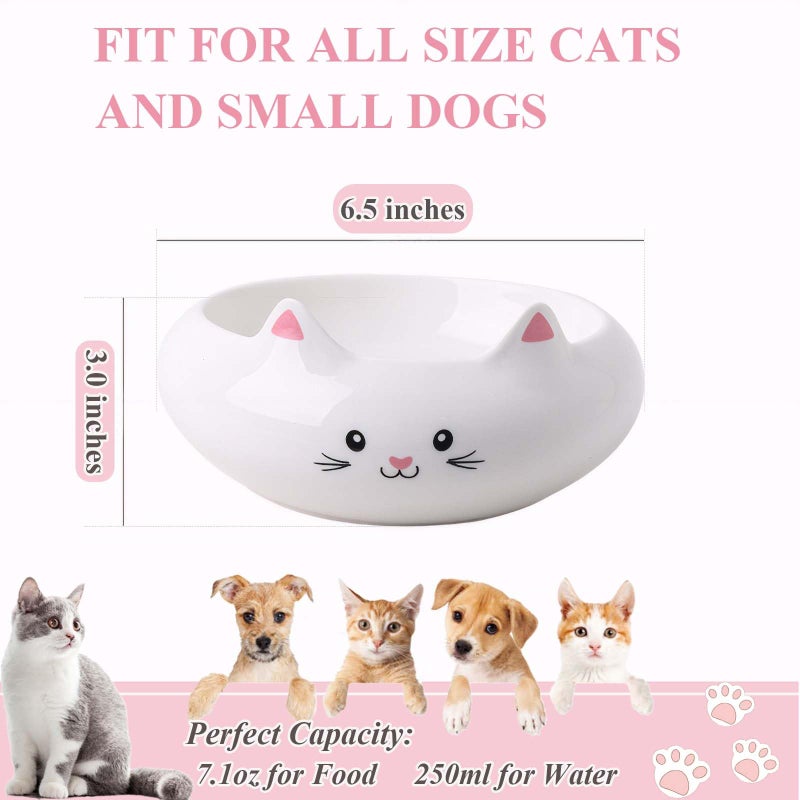 Raytrue-X Cat Bowls, Cat Food Bowl, Ceramic Cute Kitten Bowls for Food and Water 7.1oz, Small Dog Feeding Dish for Whisker Fatigue Friendly, Personal Design Home Decor Bowl, Multi-Use - Image 2