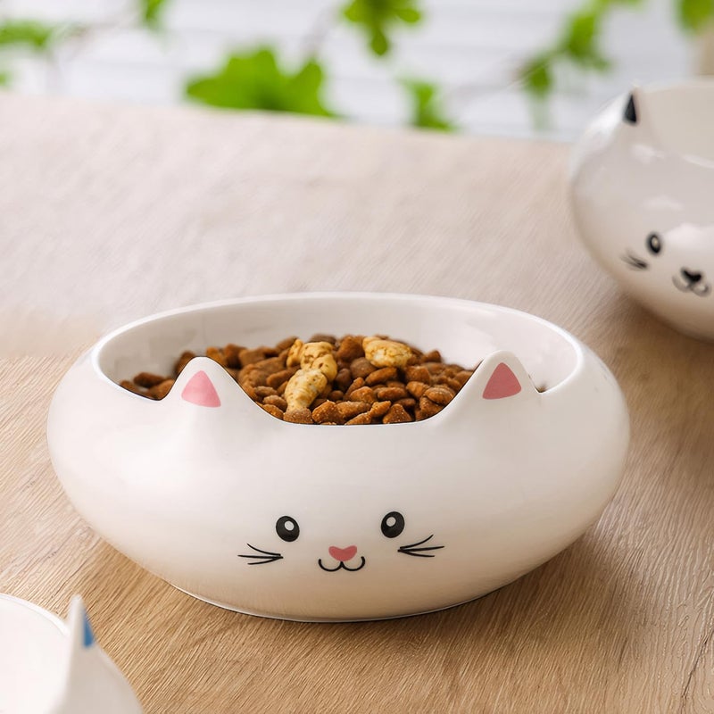 Raytrue-X Cat Bowls, Cat Food Bowl, Ceramic Cute Kitten Bowls for Food and Water 7.1oz, Small Dog Feeding Dish for Whisker Fatigue Friendly, Personal Design Home Decor Bowl, Multi-Use - Image 3