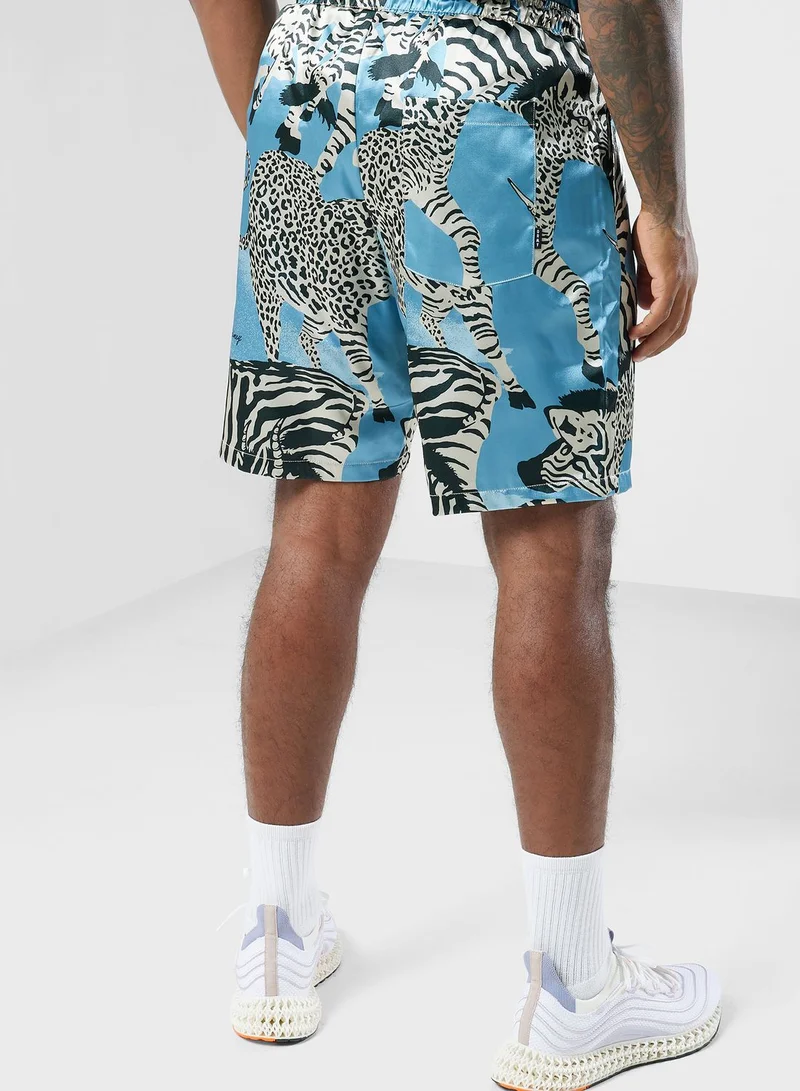 Grimey Animal Satin Shorts