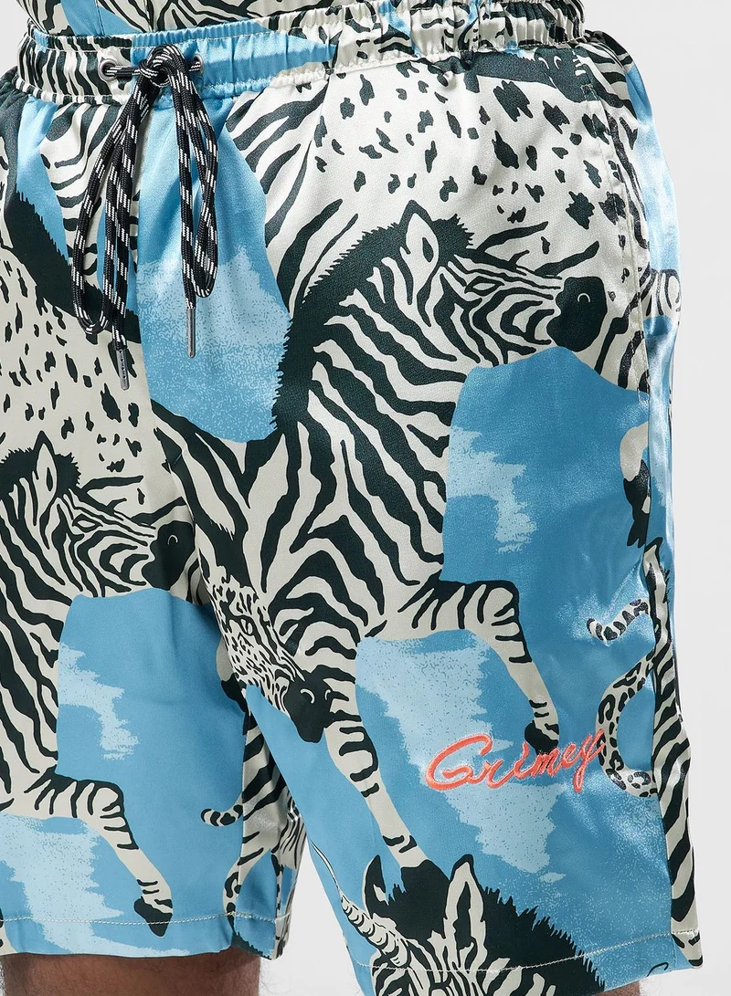Grimey Animal Satin Shorts