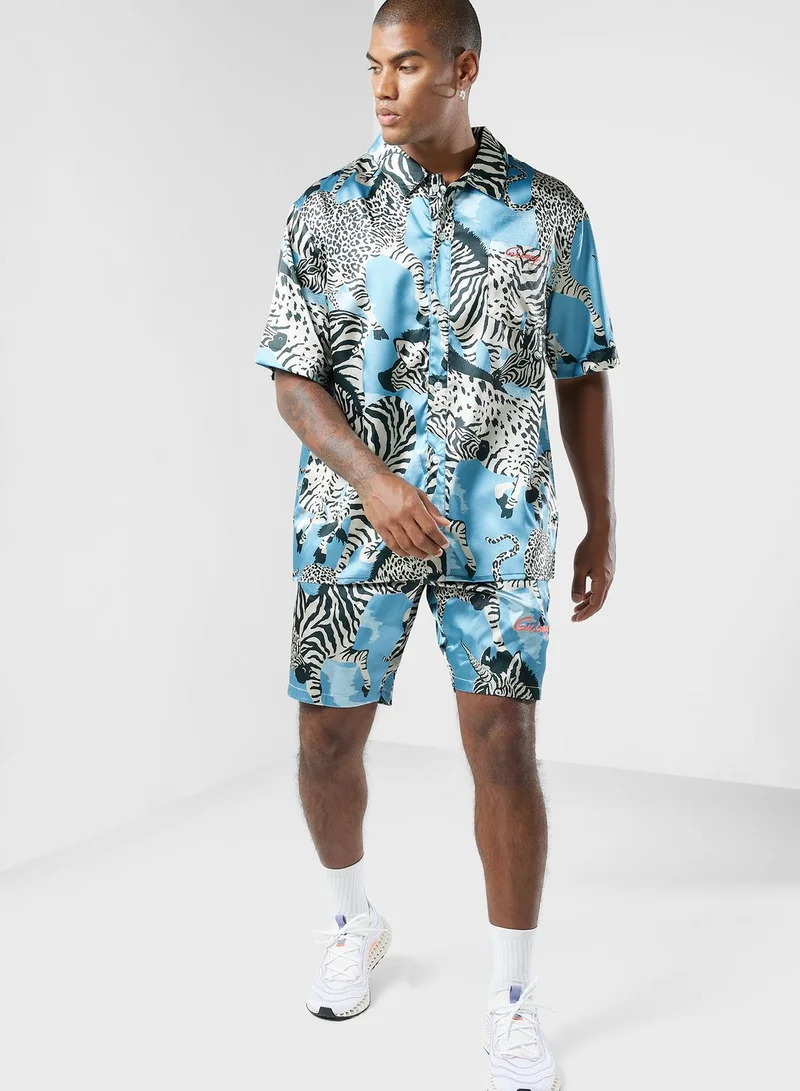 Grimey Animal Satin Shorts