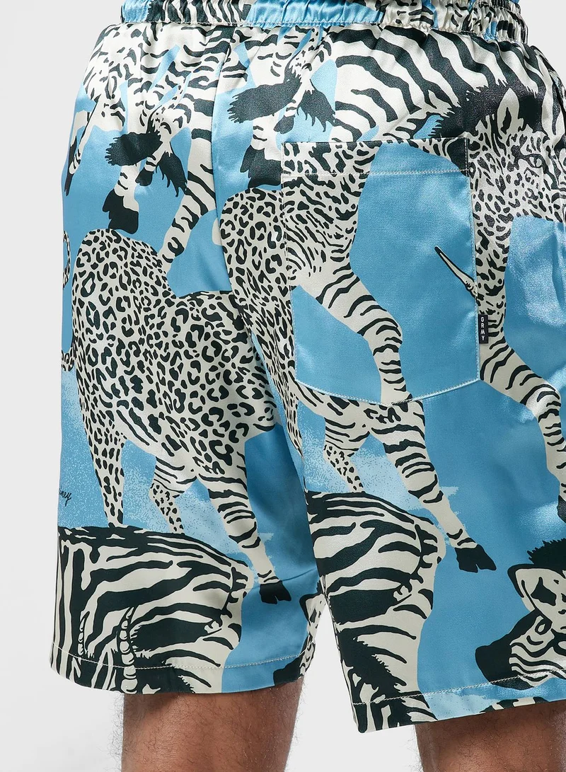 Grimey Animal Satin Shorts