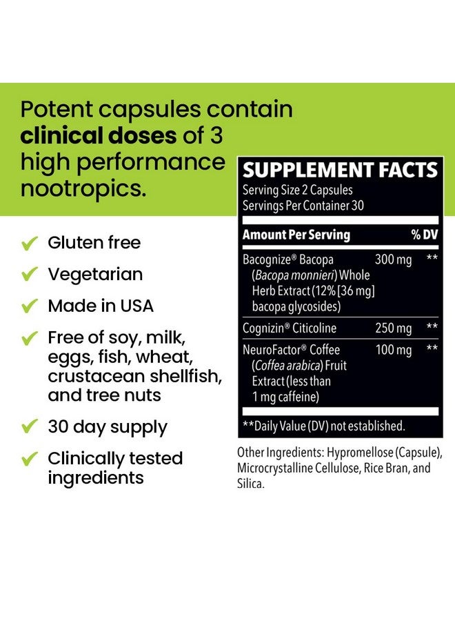 لايف سيزنز أقراص مكمل NeuroQ Smart Thinking من LifeSeasons - معزز لقوة الدماغ والتركيز الذهني - يدعم تذكر الذاكرة والانتباه - مستخلص الباكوبا والسيتيكولين والقهوة من Bacognize - 60 كبسولة - Image 5