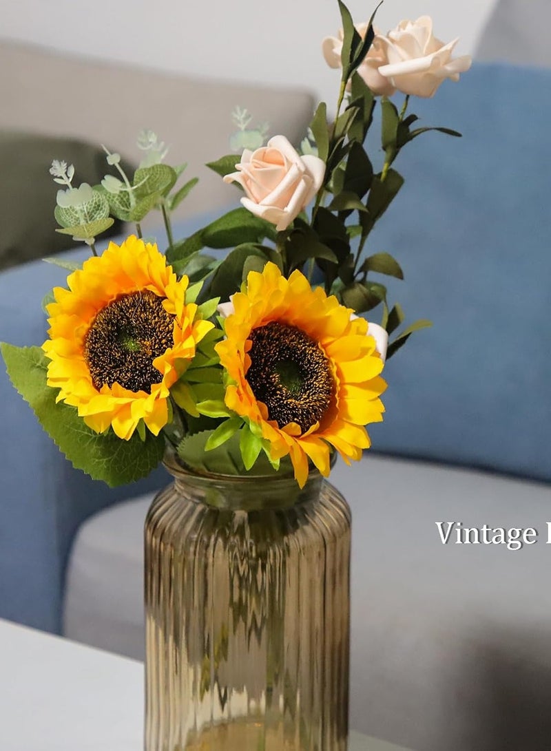 FFD Clear Glass Cylinder Vases Tall Glass Cylinder Glass Plant & Flower Vases For Centerpieces Home and Wedding Decoreation  - Image 3