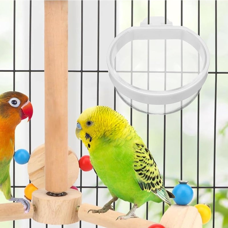 ألأسوم (Alasum) – 12 كوبًا لتغذية الببغاوات ووعاء ماء مزودًا بمشبك للتثبيت، عبوة بلاستيكية معلقة لتخزين طعام الطيور مناسبة للببغاوات الصغيرة والكوكاتيل والكونور، مناسبة لأقفاص الطيور. - Image 5