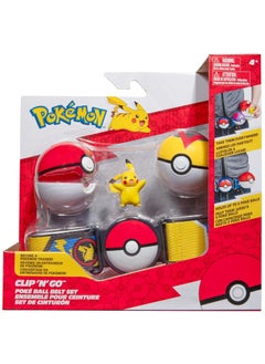 Pokemon Pokemon Clip N Go Pikachu Poke Ball Belt Set  - Image 1