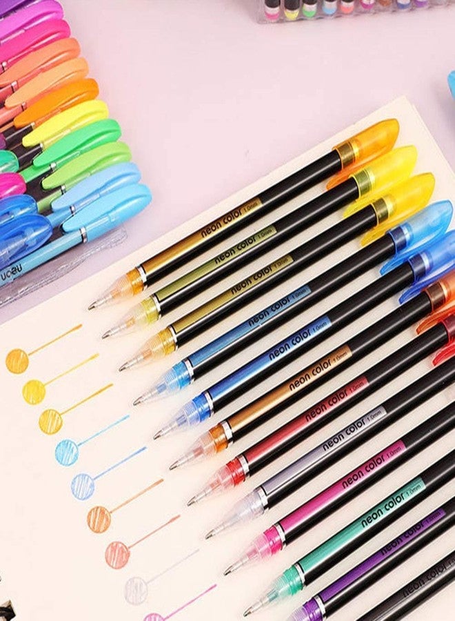 worison 1.0mm Tip Neon Gel Pen Set for Coloring Books, Drawing, and Writing Markers, Multicolor, 60 Pieces Color Glitter Pens - Image 3