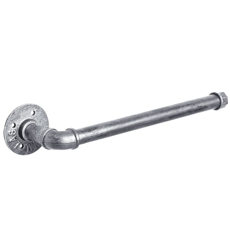HouseAid Industrial Pipe Paper Towel Holder for Kitchen Vintage Style Heavy Duty DIY Rustic Paper Towel Rack Wall Mount Antique Silver