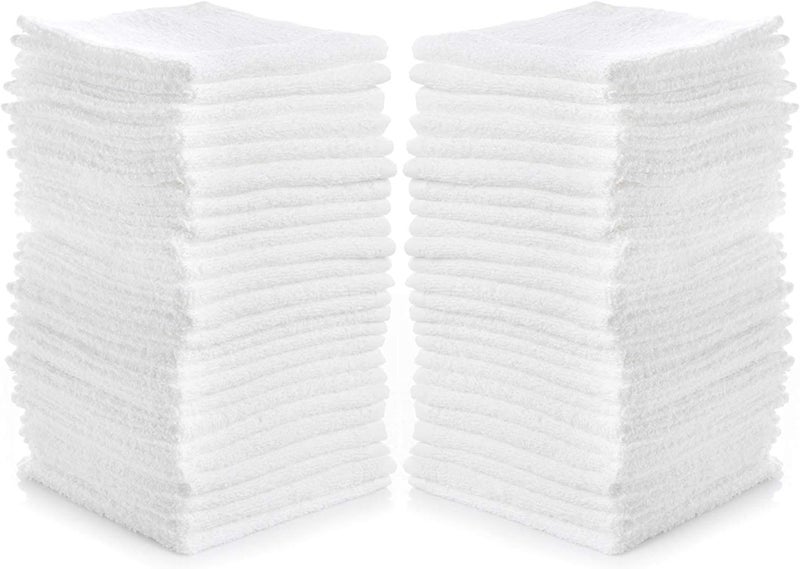 Simpli-Magic SimpliMagic Cotton Washcloths White 40 Pack Size 12x12  - Image 1