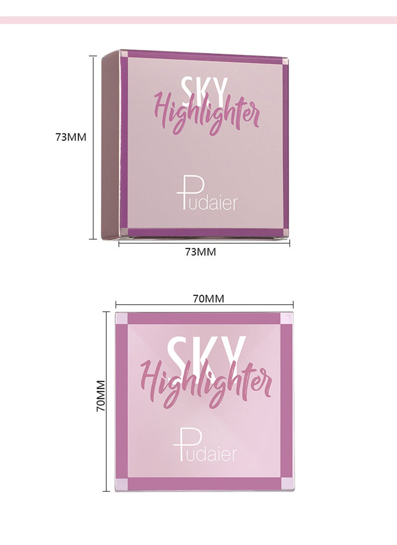 pudaier - Sky Highlighter Powder Shimmering Glitter Long Lasting Waterproof Contouring Smooth Silk Fine Natural Illuminator for Nose Eye Face Body to Brighten Skin 8G - Image 1