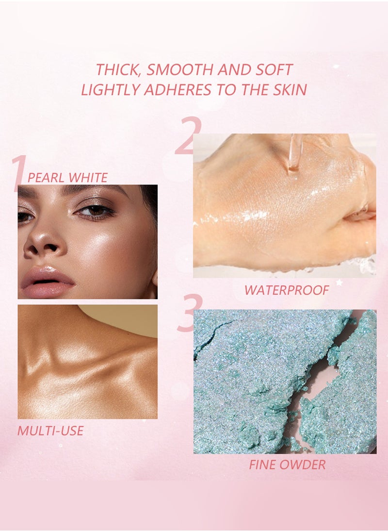 pudaier - Sky Highlighter Powder Shimmering Glitter Long Lasting Waterproof Contouring Smooth Silk Fine Natural Illuminator for Nose Eye Face Body to Brighten Skin 8G - Image 1