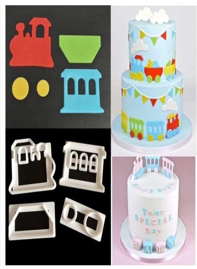 Global+Plus Fondant Train Theme Shape Mold Embosser Cookie Cutter Cake Decoration Tool - Image 4