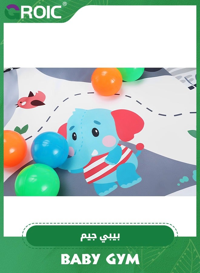 GROIC Baby Play Gym, Baby Play Mat Newborn with Padded Base Lightweight Foam Stand,with 5 Hanging Toys and Music Washable Playmats & Floor Gyms for 0-36 Months - Image 5