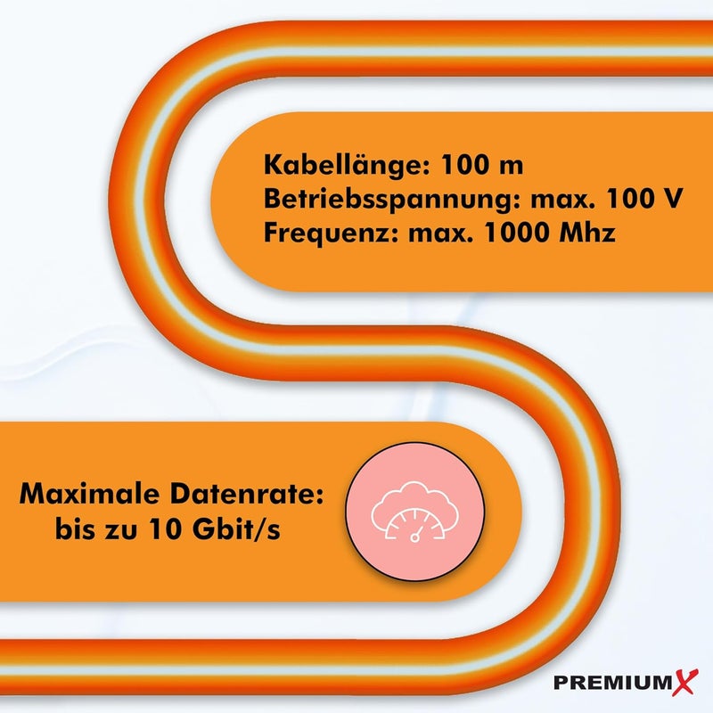 PremiumX Premium X CAT 7 Network Cable 100m LAN Cable Simplex Copper Cable Ethernet Data Cable S/FTP PiMF PoE Eca Cat7 Laying Cable Installation Cable for Effortless Laying - Image 4