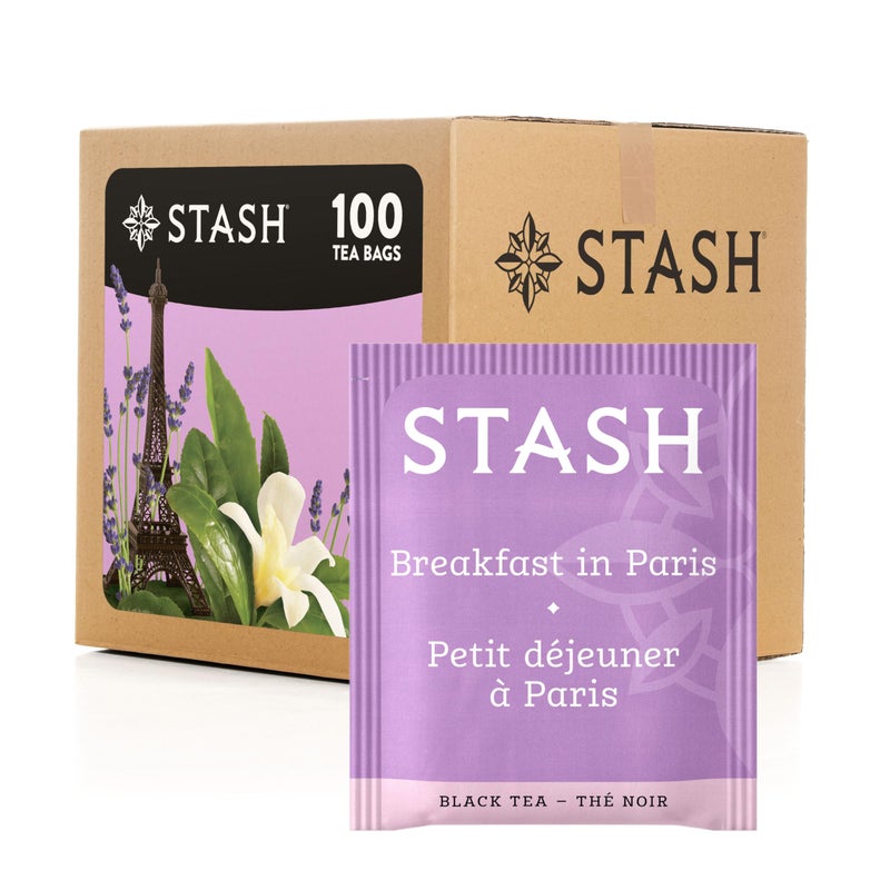 Stash Tea Breakfast in Paris Black Tea, Box of 100 Tea Bags - Image 1
