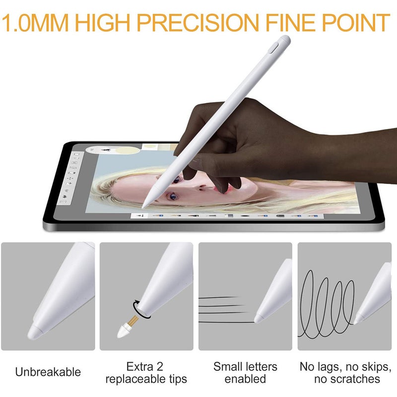 ACHAS Touch Capacitive Stylus Pen For iPad Pro White - Image 3