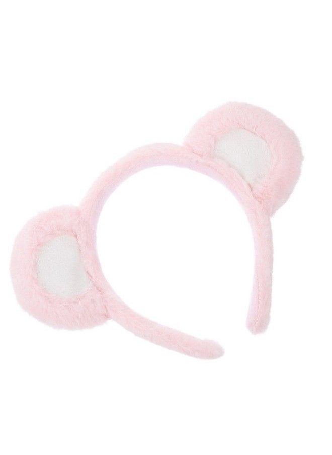 SOLUSTRE - Bear Ears Headband Lovely Headdress Face Washing Hair Hoops Makeup Headband Hair Accessories For Girls Spa Makeup Washing Face Outdoor Pink - Image 1