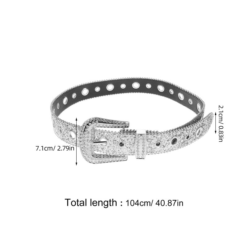 Sparkly Rhinestone Belt for Women Fashionable Wide Waist Belt with Rhinestone for Jeans Women Stylish Belt Clothing Accessory - Image 2
