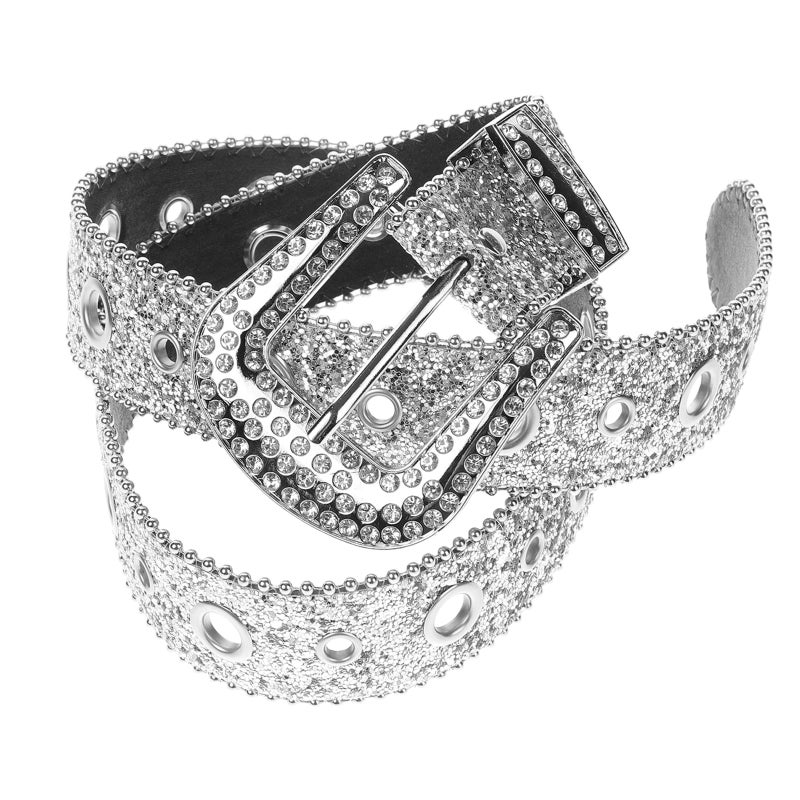 Sparkly Rhinestone Belt for Women Fashionable Wide Waist Belt with Rhinestone for Jeans Women Stylish Belt Clothing Accessory - Image 3