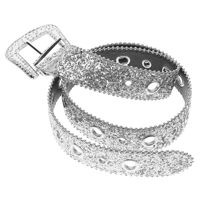 Sparkly Rhinestone Belt for Women Fashionable Wide Waist Belt with Rhinestone for Jeans Women Stylish Belt Clothing Accessory - Image 4
