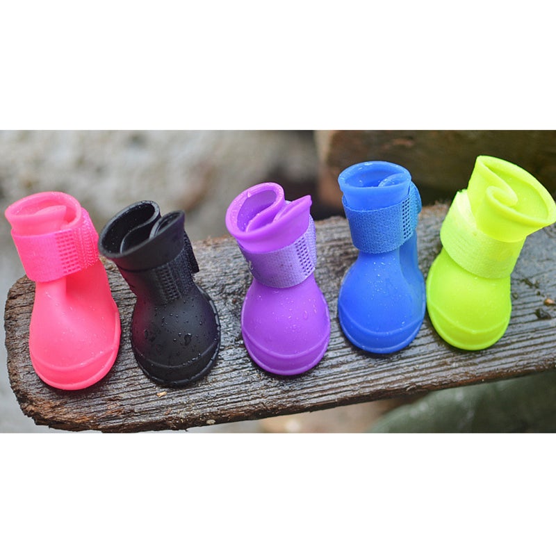 Little Pet Dog Puppy Anti- Rain Snow Boots Candy Colors Rubber Boots Shoes - Size L ( ) - Image 5