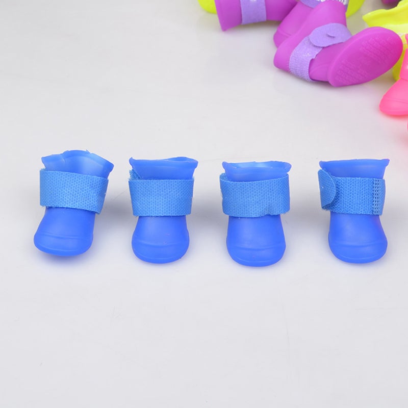 Little Pet Dog Puppy Anti- Rain Snow Boots Candy Colors Rubber Boots Shoes - Size L ( ) - Image 4