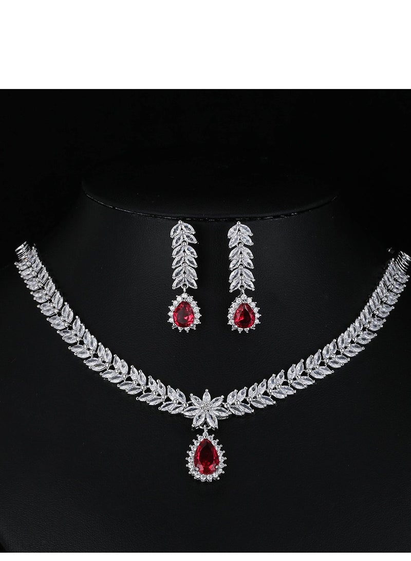 Wedding Dress, Evening Dress, Accessories, Wedding Banquet Jewelry, Wedding Accessories Set (Necklace+Earrings)