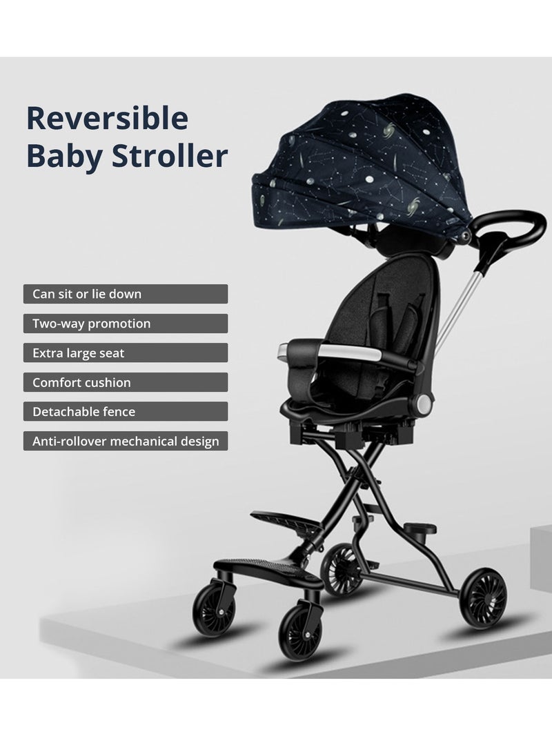 Bonita - Reversible Baby Stroller 3 In 1 Stroller, Multi Level Adjustment, Easy Fold, Three Point Safety Belt, UV Protection From Sun, Seat Conversion, Easy To Carry - SevenStars - Image 1
