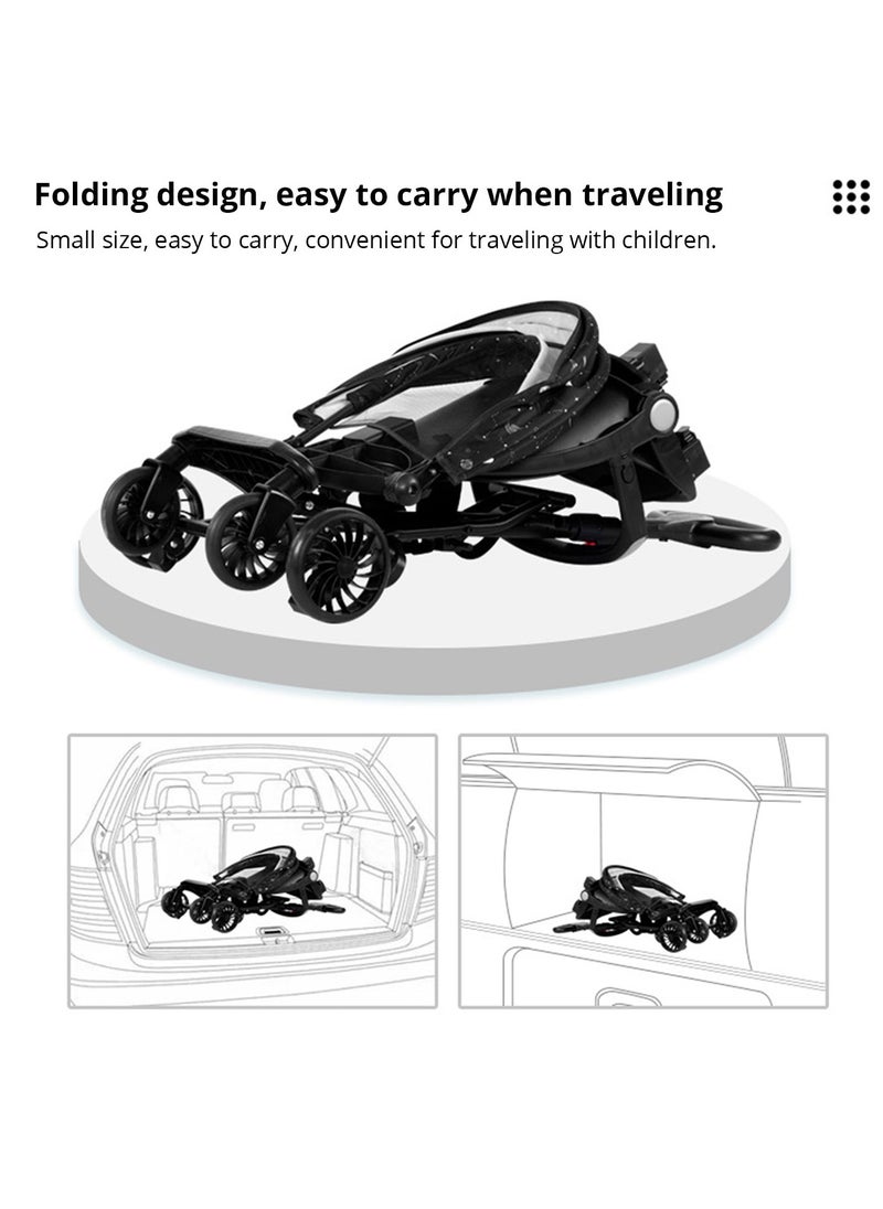 Bonita - Reversible Baby Stroller 3 In 1 Stroller, Multi Level Adjustment, Easy Fold, Three Point Safety Belt, UV Protection From Sun, Seat Conversion, Easy To Carry - SevenStars - Image 1