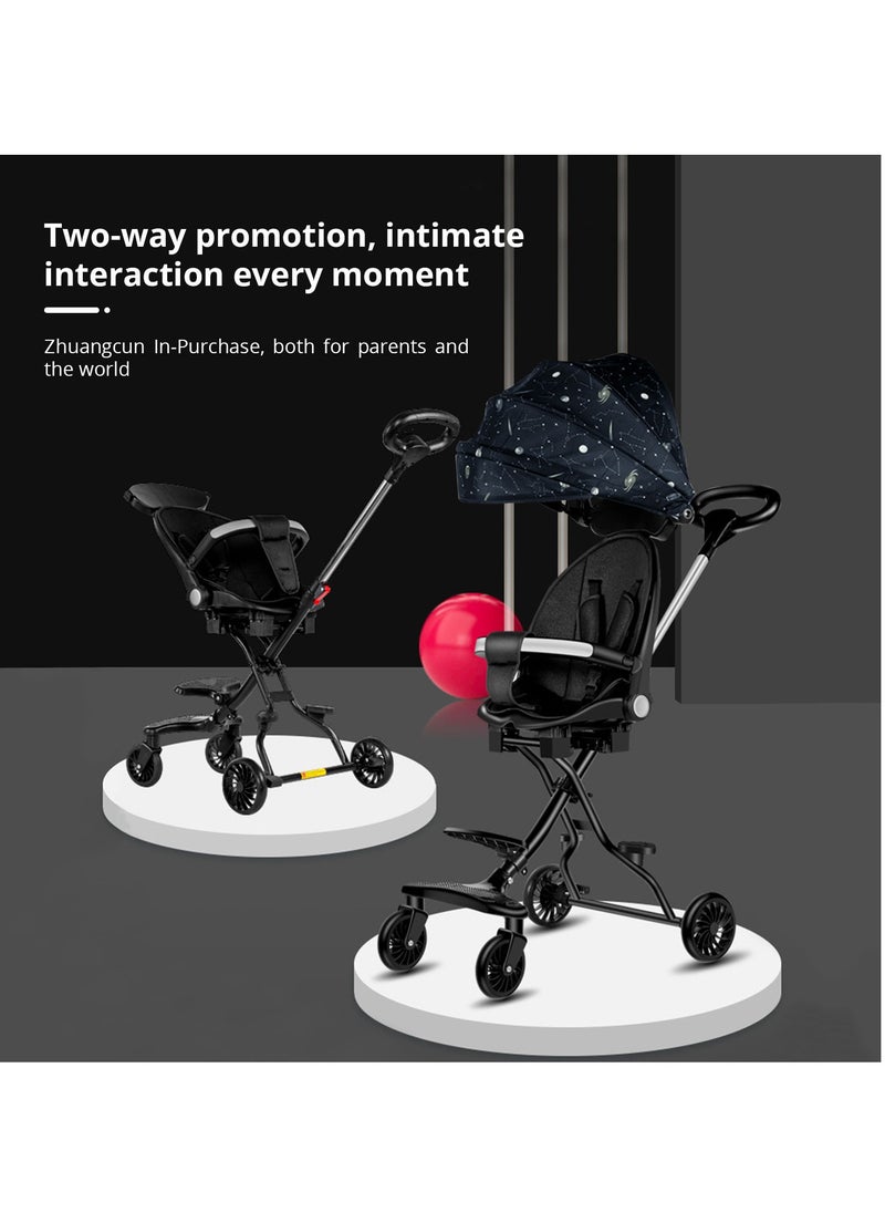 Bonita - Reversible Baby Stroller 3 In 1 Stroller, Multi Level Adjustment, Easy Fold, Three Point Safety Belt, UV Protection From Sun, Seat Conversion, Easy To Carry - SevenStars - Image 1