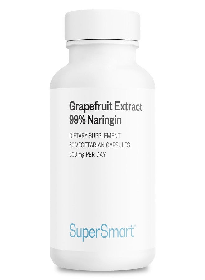 Supersmart - Grapefruit Extract 600mg per Day (99% Naringin) - High Potency GSE Supplement | Non-GMO & Gluten Free - 60 Vegetarian Capsules - Image 1