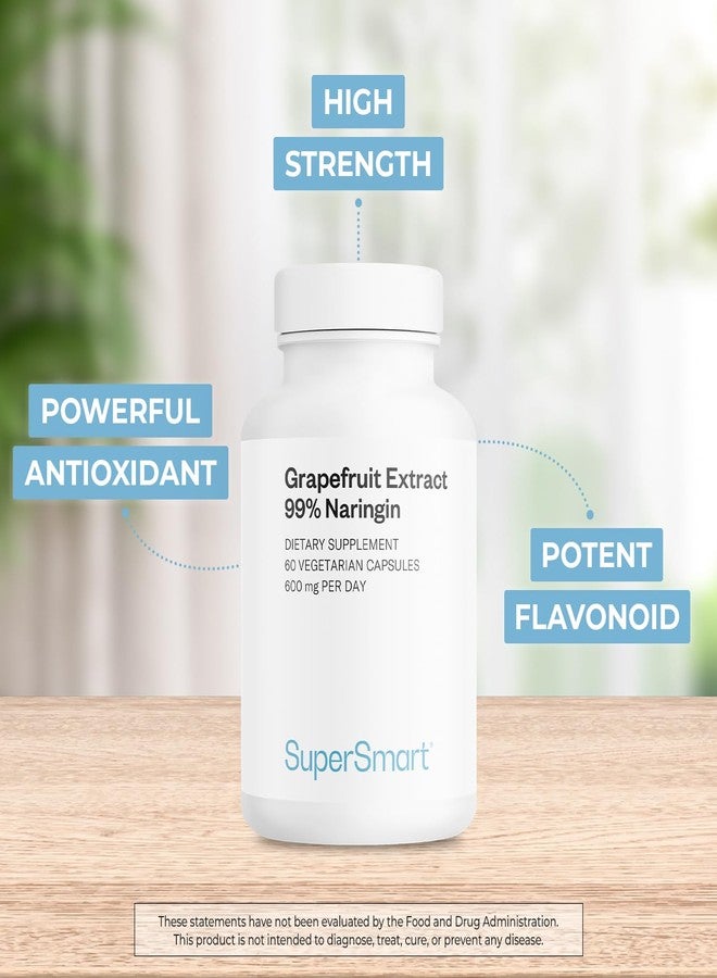 Supersmart - Grapefruit Extract 600mg per Day (99% Naringin) - High Potency GSE Supplement | Non-GMO & Gluten Free - 60 Vegetarian Capsules - Image 2