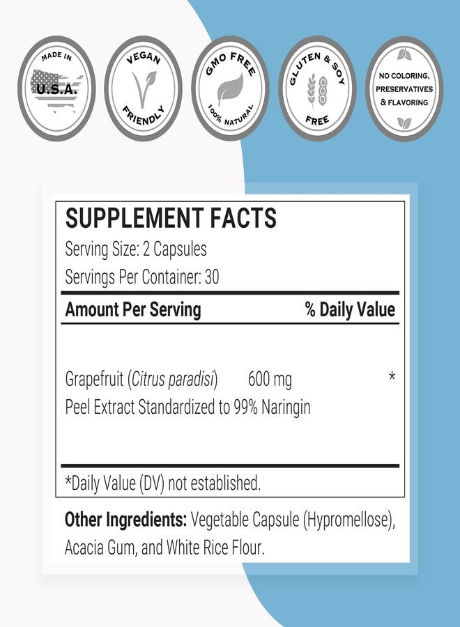 Supersmart - Grapefruit Extract 600mg per Day (99% Naringin) - High Potency GSE Supplement | Non-GMO & Gluten Free - 60 Vegetarian Capsules - Image 3