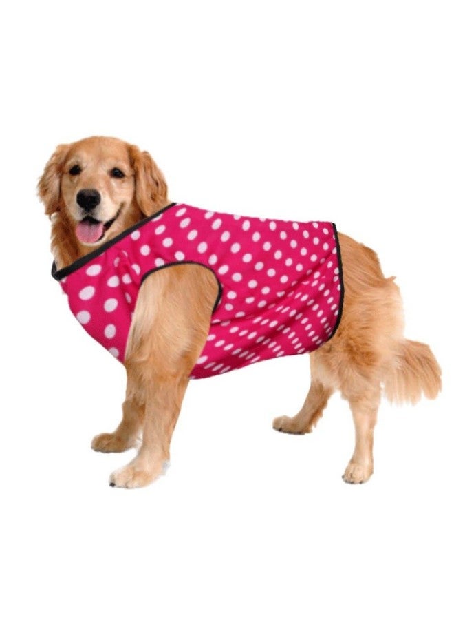 Sage Square Funky Soft Material Dog T-Shirt | Cool/Funky Print Pet | Soft Light Weight | Comfortable & Breathable Dog Clothing | Trendy Vest Outfit (Large - 22 Inch) (Polka Pink) - Image 1