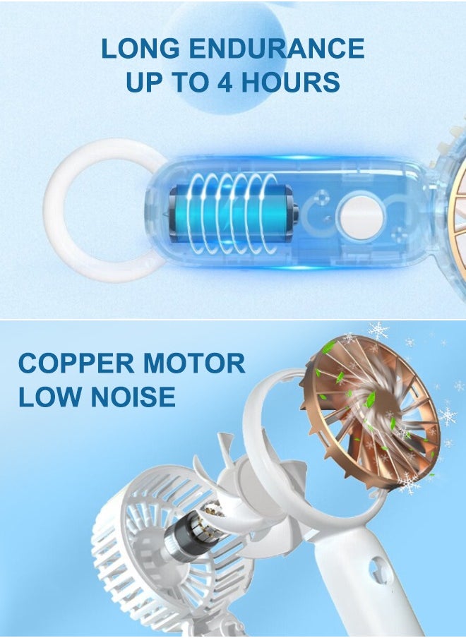Portable Mini Fan Usb Rechargeable Handheld, Light Weight with Carabiner Waterproof 3 Speed Rechargeable Quiet Personal Fan Operated 4 hours  - Image 2